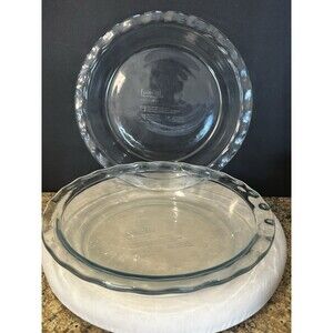 9.5" Glass Pie Baking Dish Pyrex Plate Microwave Fridge Dishwasher Fluted Edge